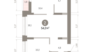 54.00 м² | 6 - 6 эт.