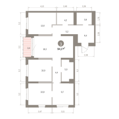 94.00 м² | 3 - 24 эт. 00