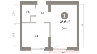 35.00 м² | 5 - 7 эт.