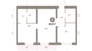 60.00 м² | 3 - 8 эт.