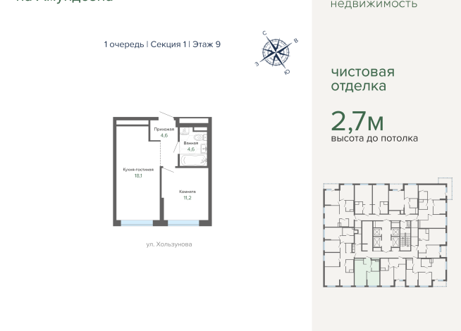 38.50 м² | 9 - 31 эт.