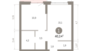 40.00 м² | 5 - 7 эт.