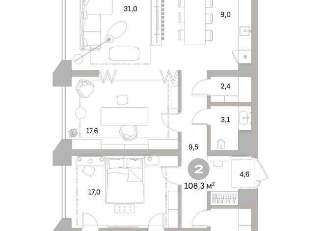 108.00 м² | 5 - 25 эт.