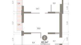 62.00 м² | 7 - 8 эт.