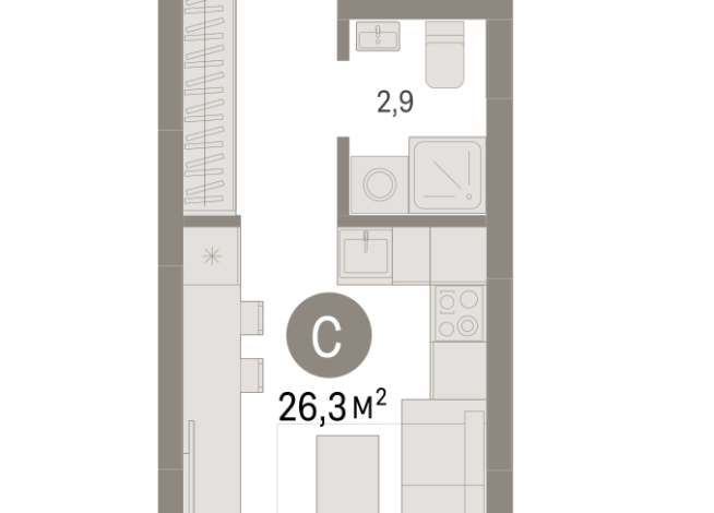 26.00 м² | 6 - 8 эт.