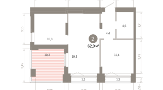 62.00 м² | 15 - 16 эт.