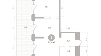 77.00 м² | 3 - 17 эт.