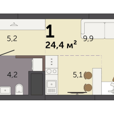 24.40 м² | 10 - 32 эт. 00