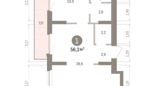 56.00 м² | 9 - 9 эт.