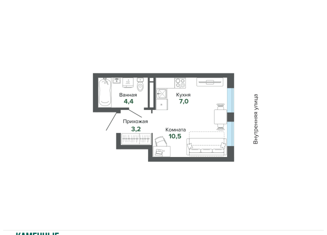 25.15 м² | 3 - 25 эт.