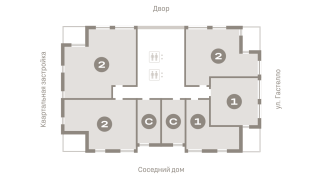 65.00 м² | 13 - 16 эт.