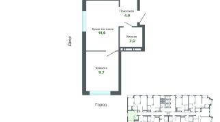 35.29 м² | 20 - 25 эт.