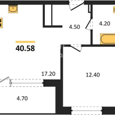 1-к квартира | 41.00 м² | 4 - 8 эт. 10