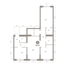 83.00 м² | 9 - 9 эт. 00