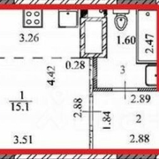 1-к квартира | 25.40 м² | 14 - 15 эт. 40