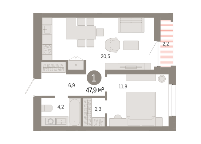 47.00 м² | 5 - 16 эт.