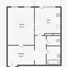 1-к квартира | 48.60 м² | 7 - 26 эт. 61