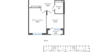 47.77 м² | 16 - 24 эт.