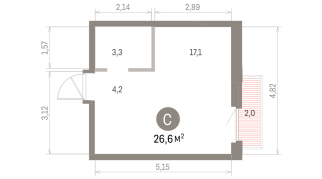 26.00 м² | 6 - 9 эт.