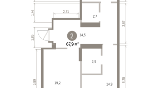 67.00 м² | 6 - 9 эт.