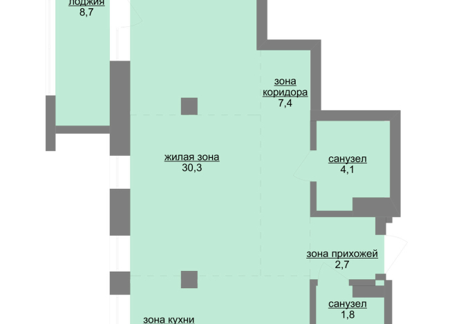 67.40 м² | 10 - 30 эт.