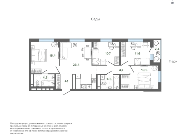 94.62 м² | 14 - 24 эт.