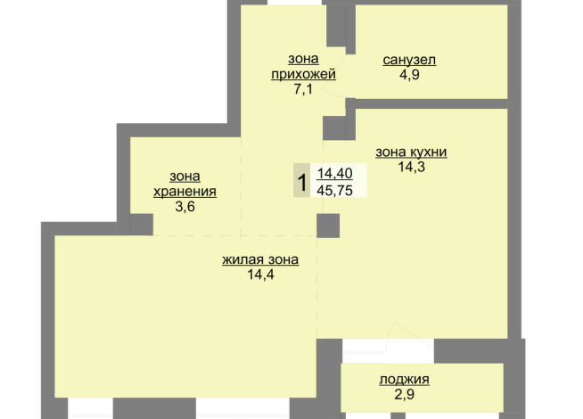 44.80 м² | 11 - 30 эт.
