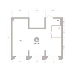 79.00 м² | 5 - 21 эт. 01