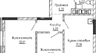 3-к квартира | 54.58 м² | 19 - 25 эт.