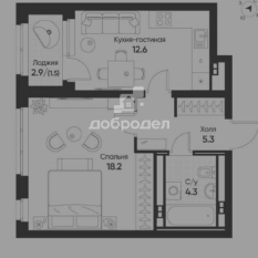 1-к квартира | 41.90 м² | 2 - 8 эт. 11