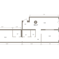 97.00 м² | 2 - 15 эт. 00