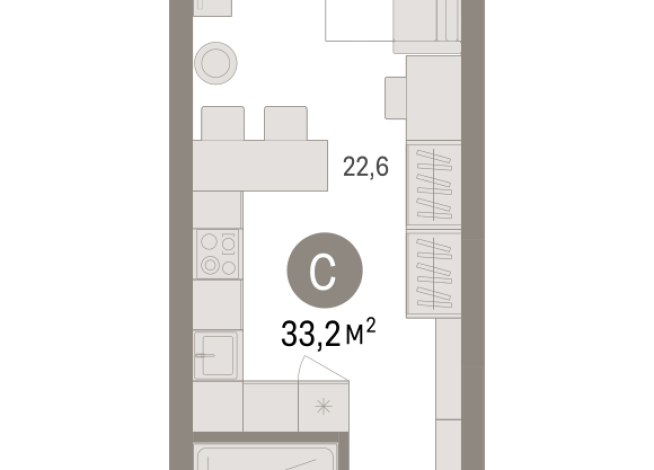 33.00 м² | 16 - 25 эт.