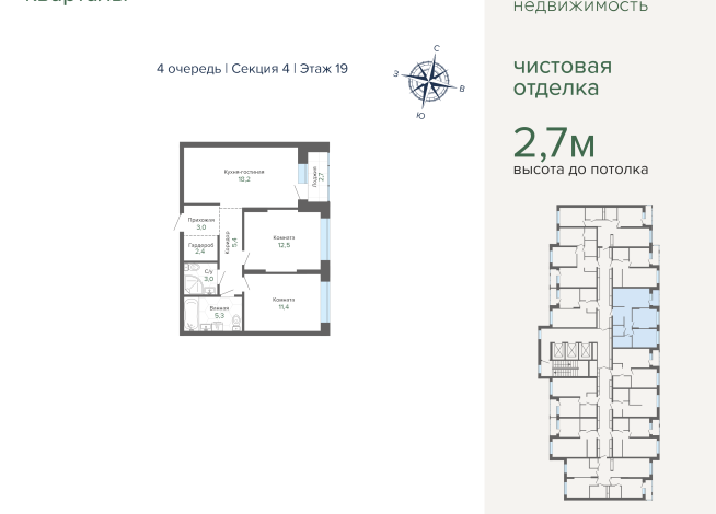 63.30 м² | 19 - 25 эт.