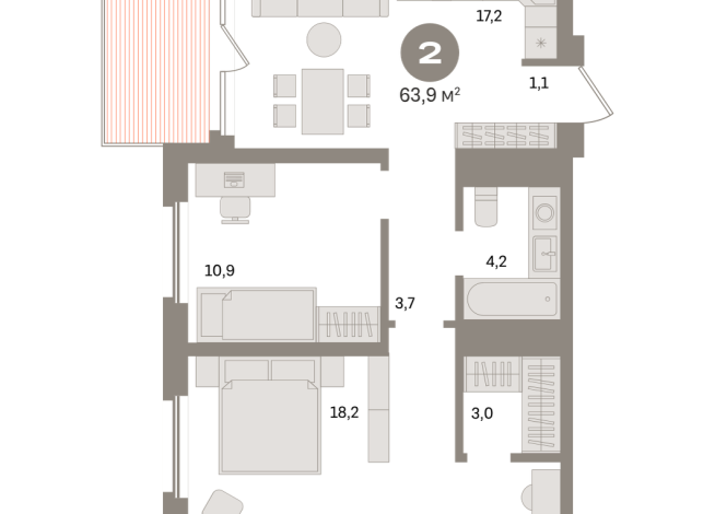 63.00 м² | 10 - 24 эт.