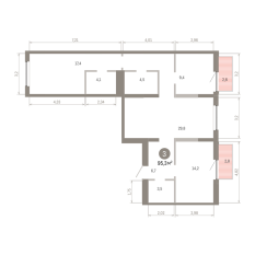 95.00 м² | 5 - 7 эт. 00