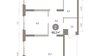 68.00 м² | 8 - 9 эт.
