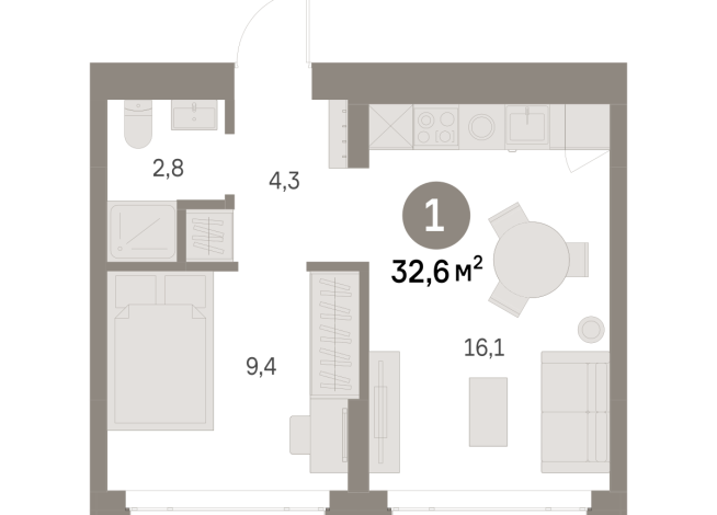 32.00 м² | 4 - 9 эт.