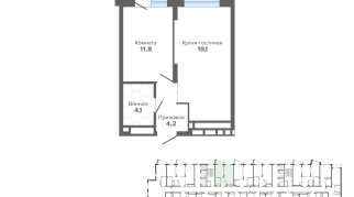 41.94 м² | 15 - 25 эт.