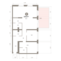 105.00 м² | 1 - 9 эт. 00