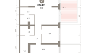 105.00 м² | 1 - 9 эт.