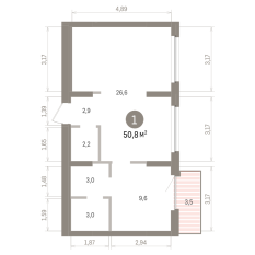 50.00 м² | 9 - 9 эт. 00