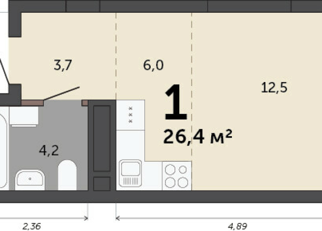 26.40 м² | 5 - 23 эт.