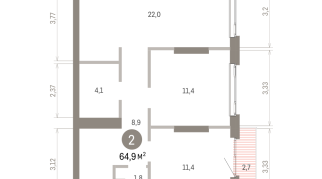 64.00 м² | 13 - 25 эт.