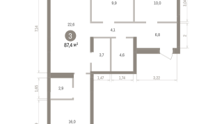 87.00 м² | 5 - 9 эт.