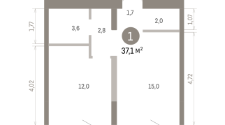 37.00 м² | 6 - 8 эт.