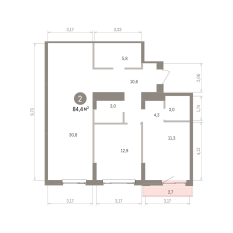 84.00 м² | 3 - 16 эт. 00