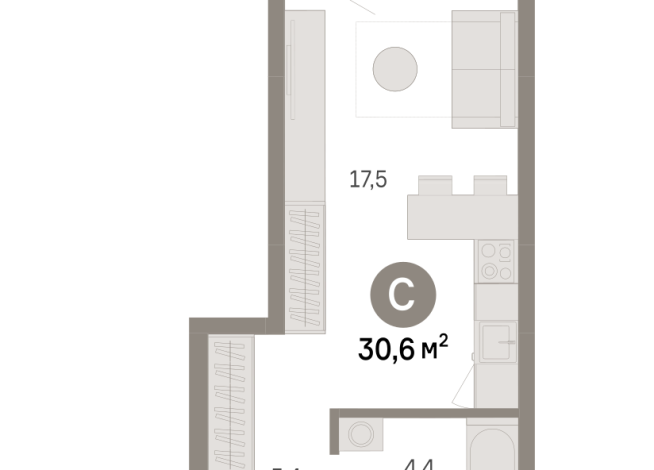 30.00 м² | 4 - 16 эт.