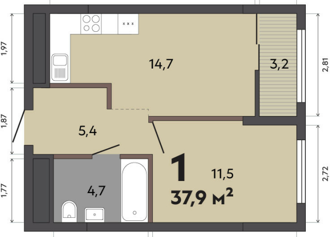 37.90 м² | 12 - 31 эт.