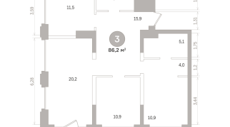 86.00 м² | 4 - 17 эт.