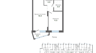 42.14 м² | 21 - 25 эт.